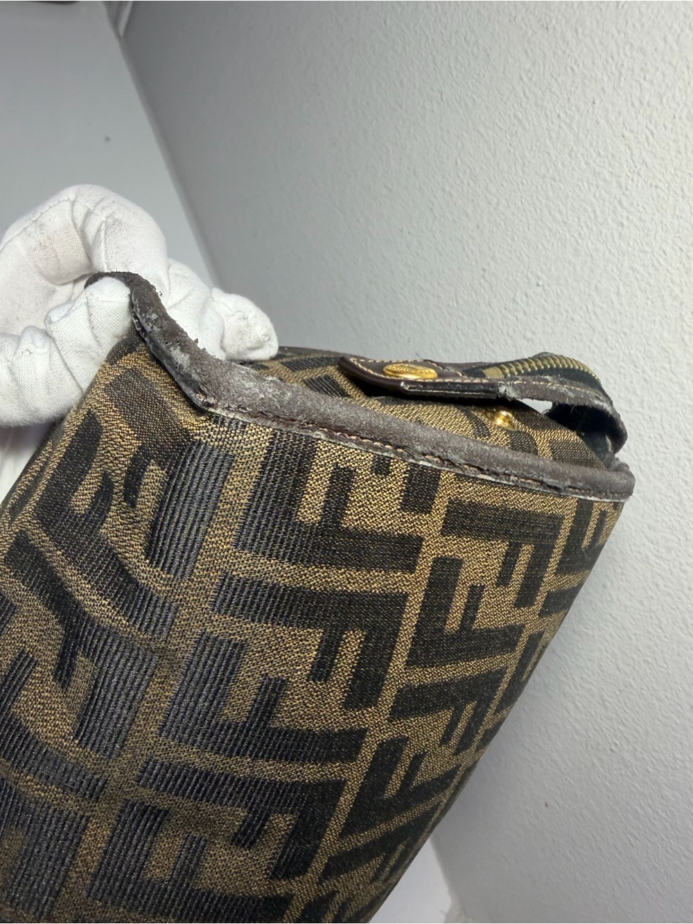 Fendi Brown Monogram Canvas Clutch with Dark Brown Trim (Fair) - Picture 11 of 16